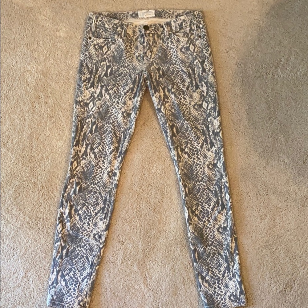 Current Elliot low rise snake print skinny jean